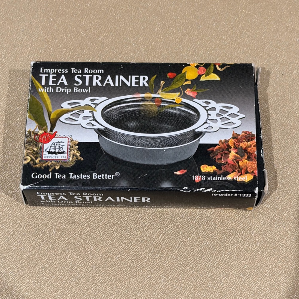 Empress Tea Room Tea Strainer with Drip Bowl